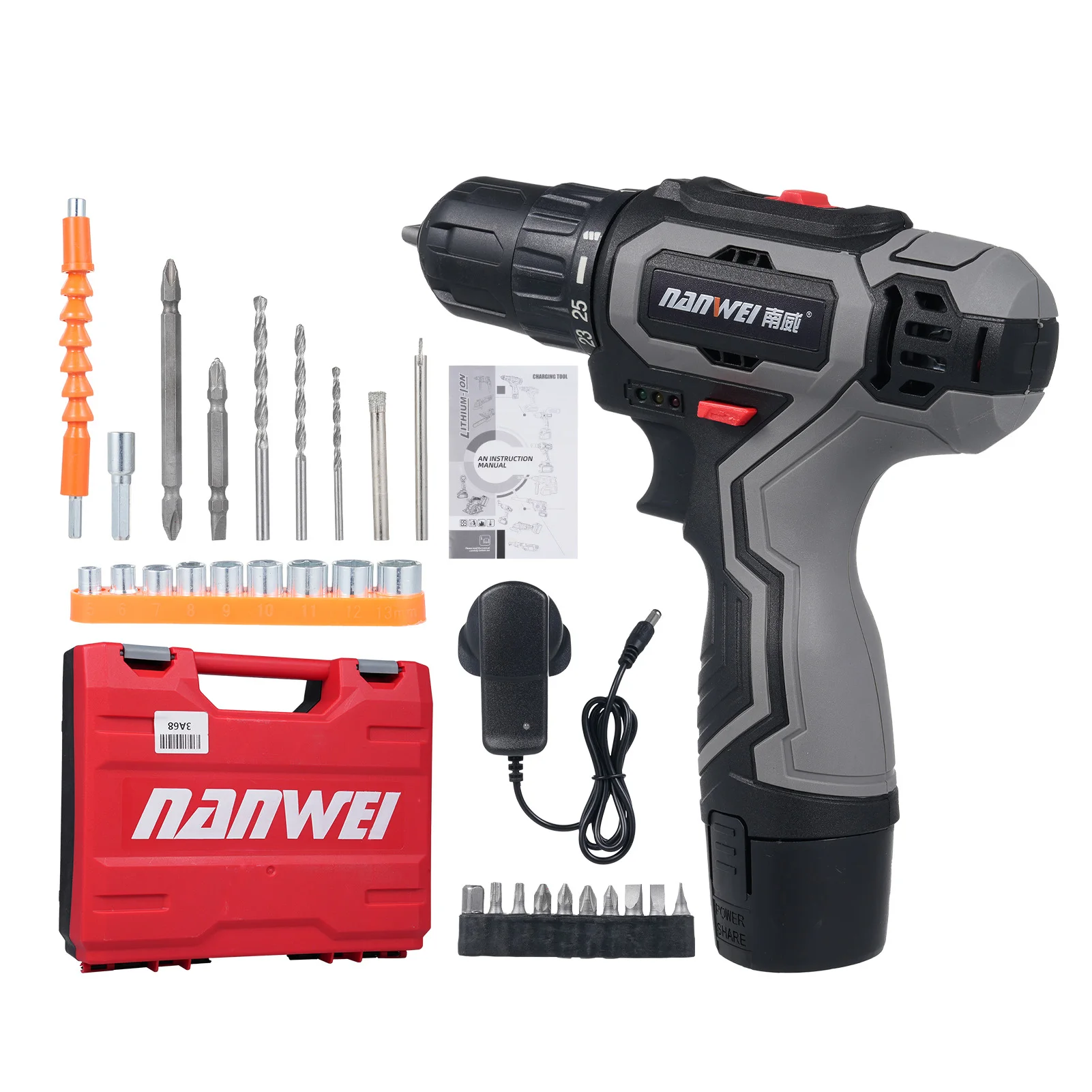Cordless Drill Sets Electric Drill 25+1  Setting for Home Reconstruction,  Handicrafts, Woodworking, Landscaping Work,