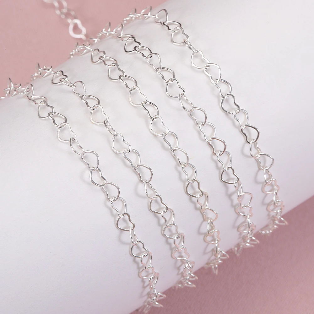 1 Meter Metal Love Heart Chain for DIY Jewelry Making and Craft Supplies