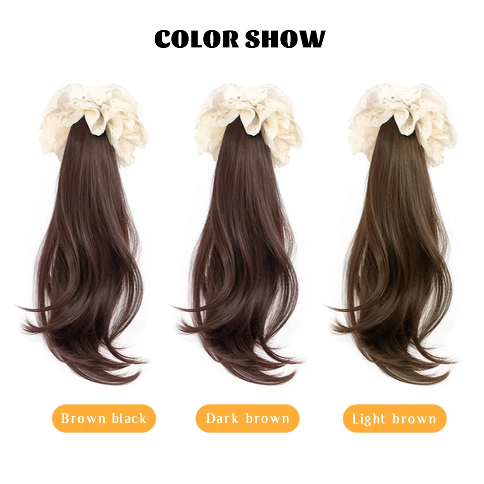 Synthetic High Headtop Flower Bud Ponytail Wig for Women