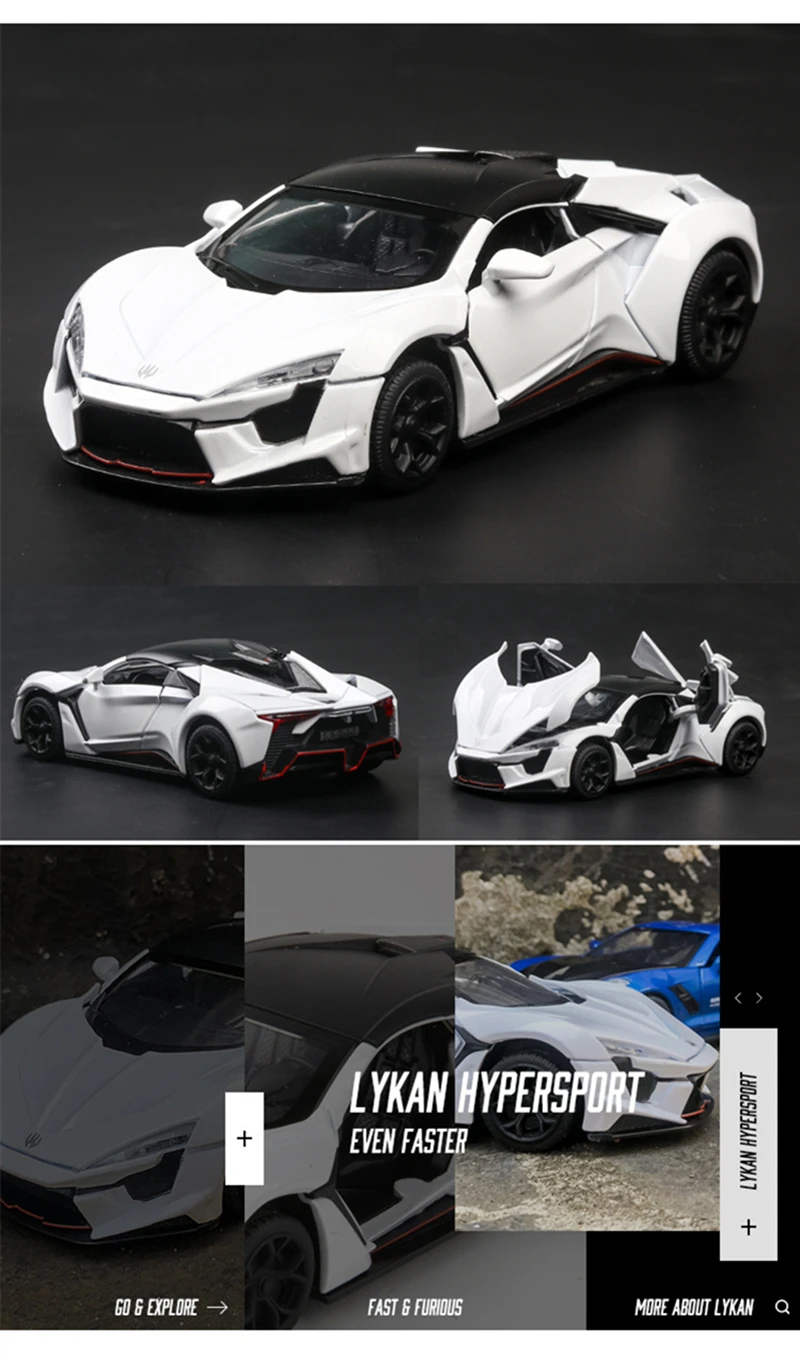1:32 Fast & Furious Lykan Hypersport Alloy Sports Car Model