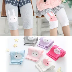 Girls Summer Leggings Rabbit Kids Knee Length Pants Leggins Trouser Elastic Cotton Candy Color Children Capris Girl Skinny Pants