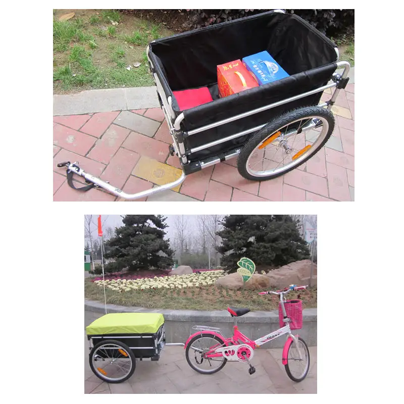 INLIFE Remorque de vélo à une roue avec sac de rangement