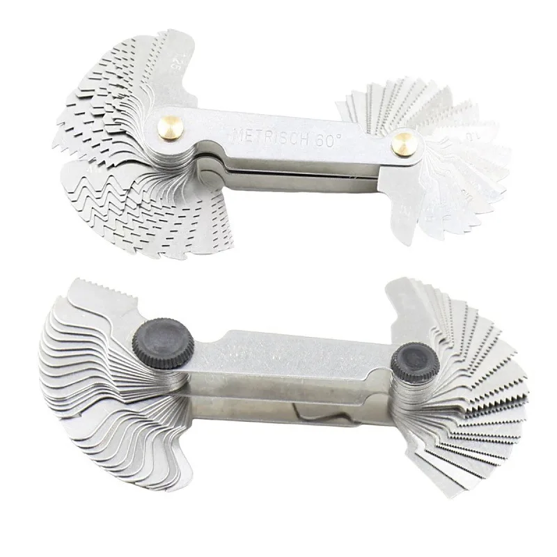 Stainless Steel Pitch Scale High Precision Measuring Tool Metric 60 and Imperial 55degree Thread Gauge Samples One Pcs 52 Blades