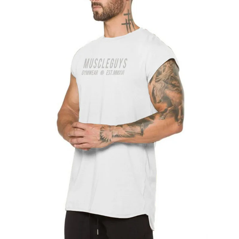 

FITNESS SHARK New Sports T-shirt Men's Print Running Comfortable Vest