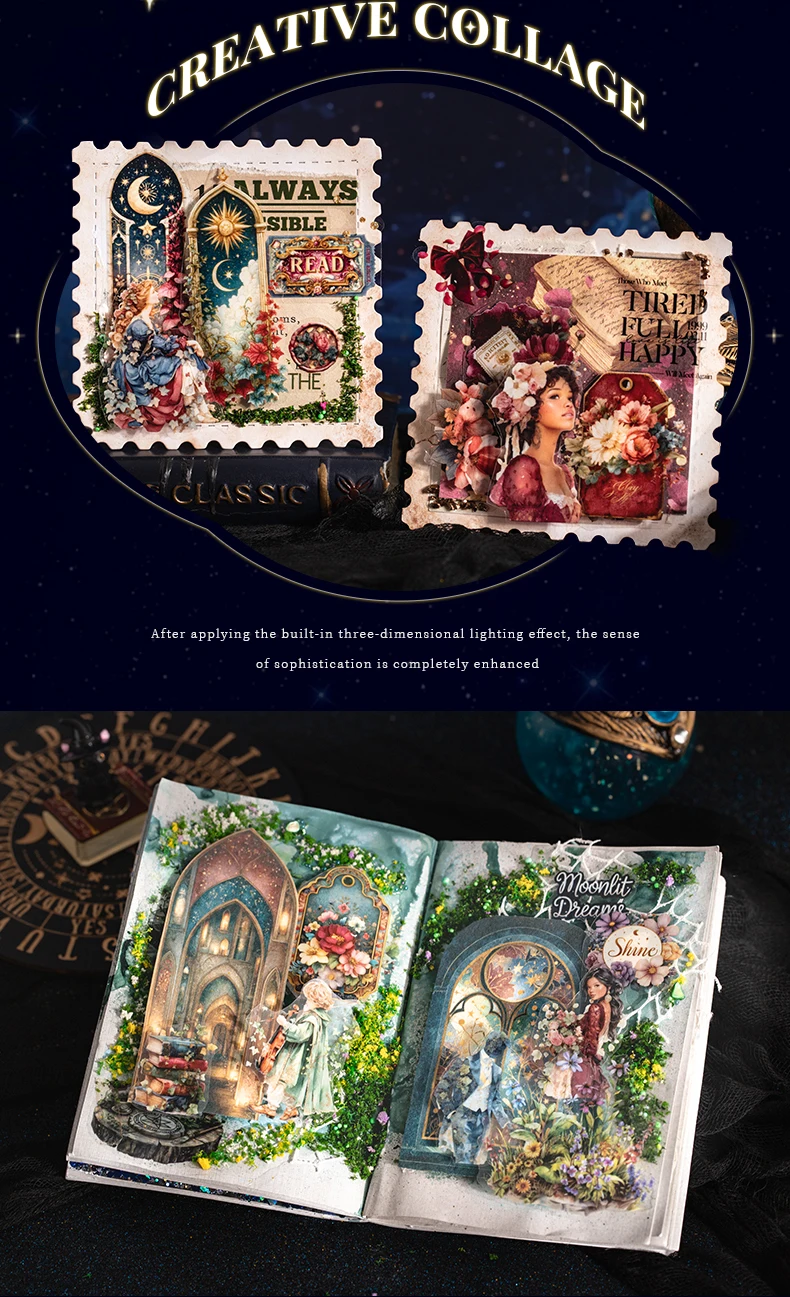 20 Blatt PET-Aufkleberbuch mit gestanzten Motiven, Märchen über Göttinnen, dekoratives handgefertigtes Scrapbooking-Material, Tagebuch, Album, Bastelbedarf – Detail 14
