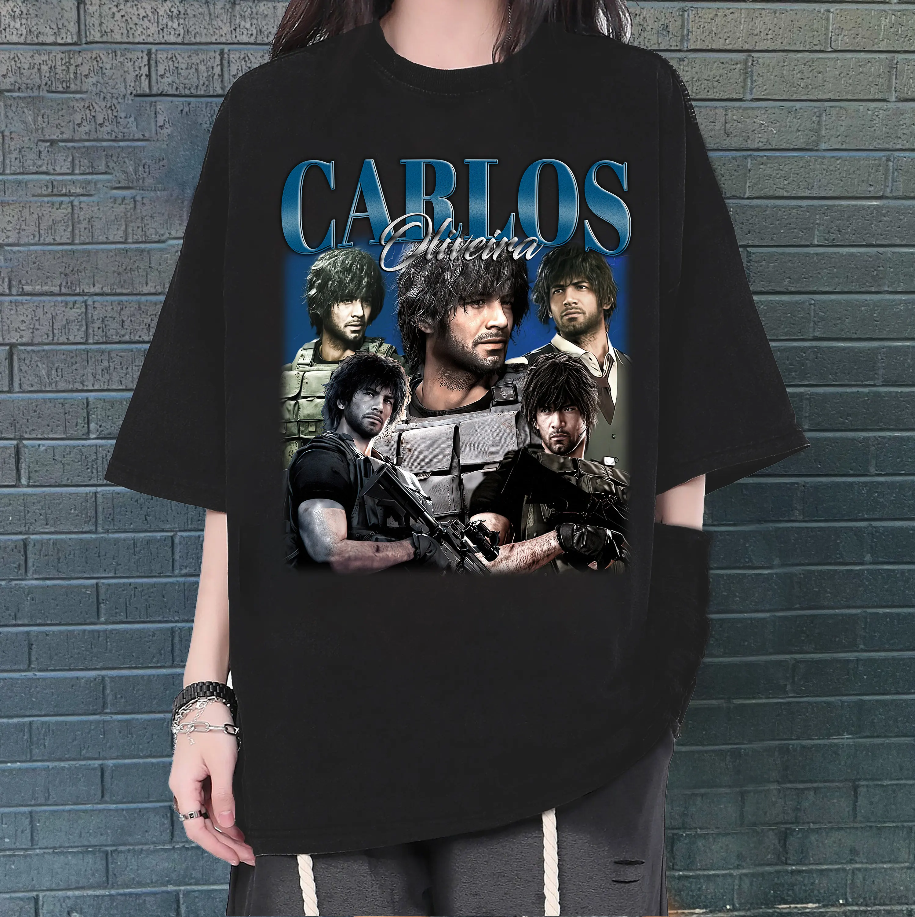 

Футболка Карлос Оливейра в стиле хип-хоп, модная Ретро-футболка для фанатов 90-х