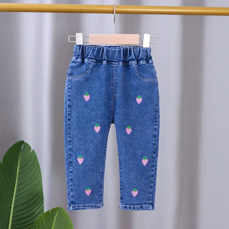 New Girls Spring Autumn One Piece Jeans Loose Soft Cartoon Sweet Lovely Fashion All-match Outdoor