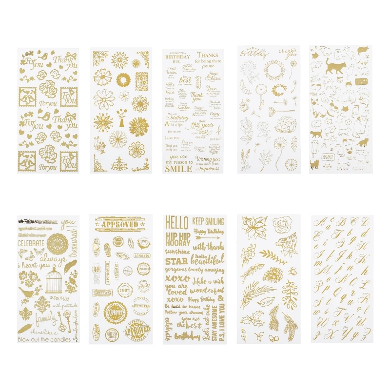 

2 листа, прозрачные золотые зернистые наклейки с пожеланиями в виде цветов, букв, украшений «сделай сам», литейная форма для изготовления украшений из эпоксидной смолы