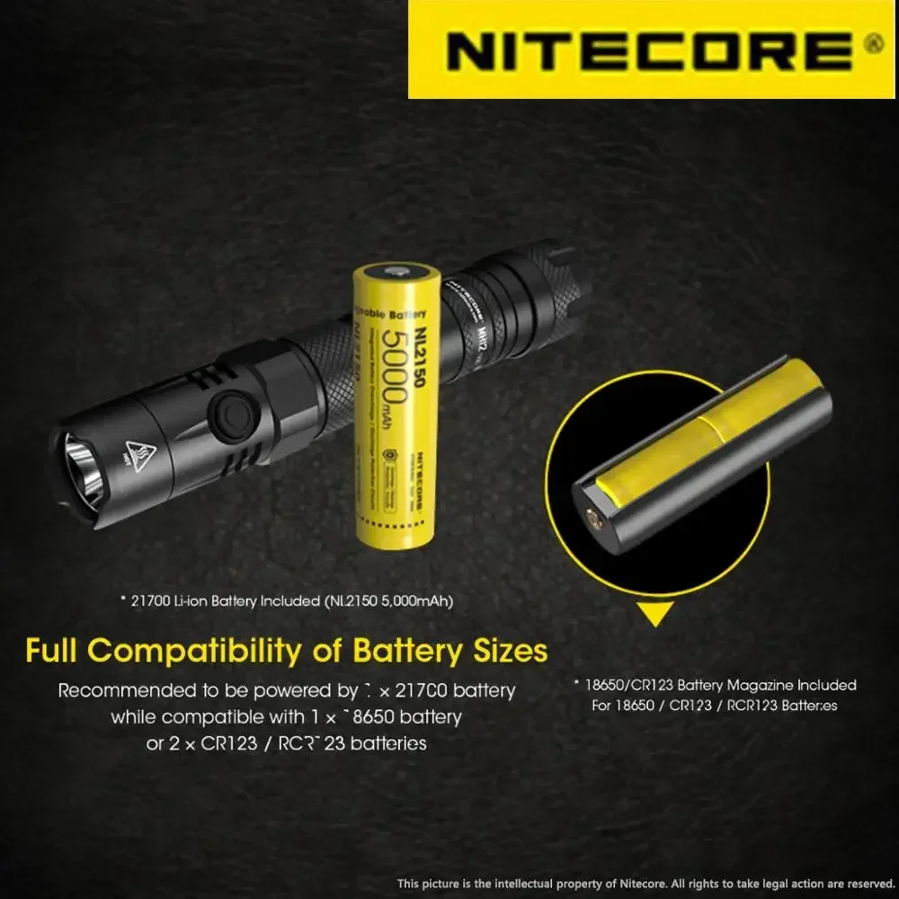 NITECORE LED USB-C  , ߿ ˻ ġ, MH12 V2, 1200 , XP-L2 V6, 5000mAh NL2150 ͸ 