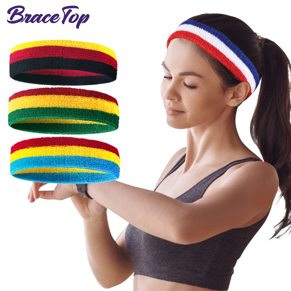 Set di 4 braccialetti per il sudore, assorbenti, sportivi