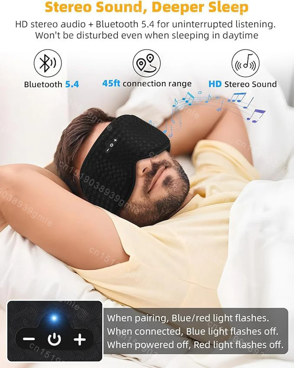 SleepTune Smart Sleep Mask – Bluetooth Eye Mask with Ultra-Soft Comfort & HD Audio S5253283fd4cf41be8b7b4d592fbfe11a1