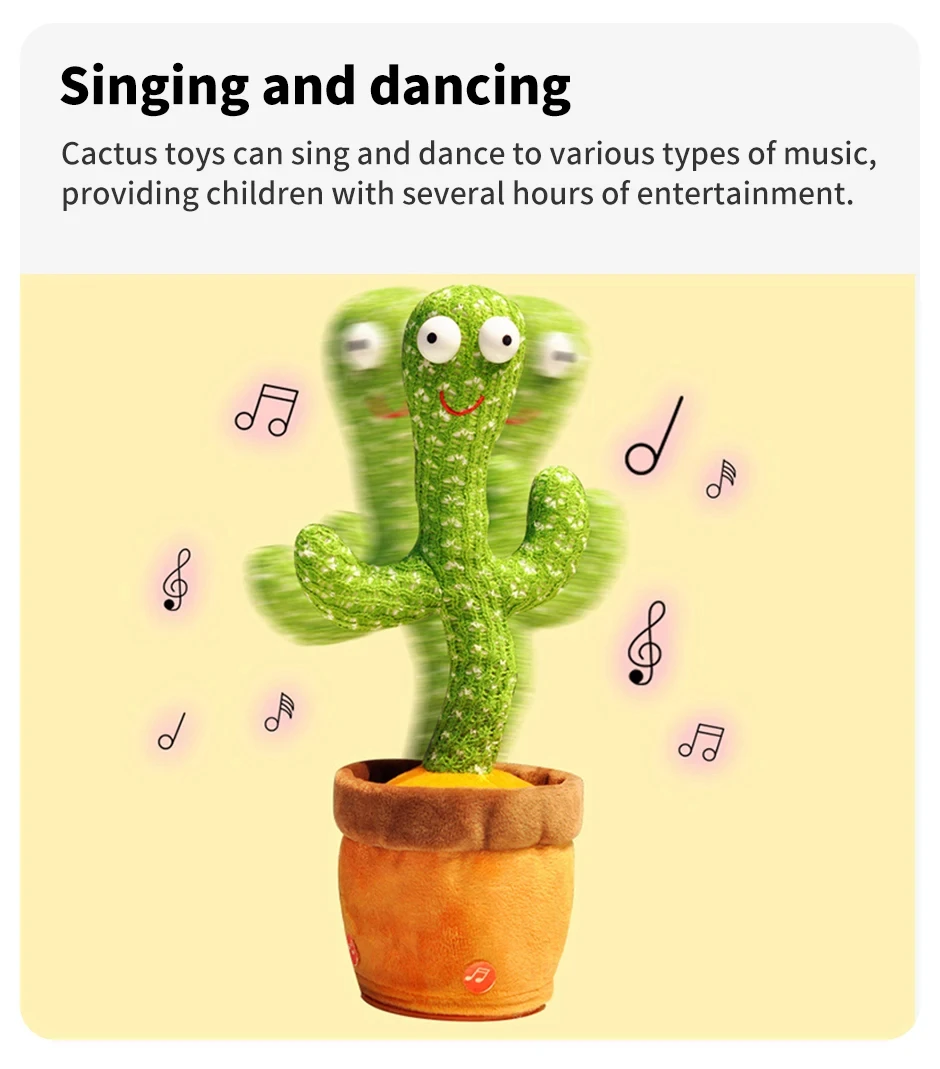 Dancing Cactus Toy for Kids Interactive Learning and Musical Fun