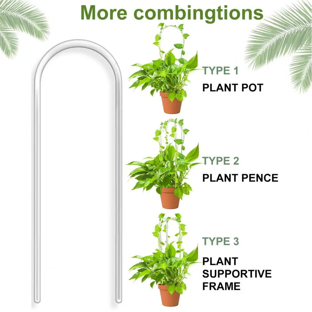 2 Pcs U-Shaped Acrylic Plant Trellis Clear Plant Support Twist Ties Climbing Plants Trellis Houseplants Ivy Monstera