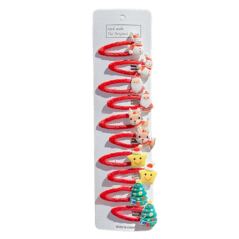 Christmas Autumn Winter Plush Clips Children Girls Heart Ultra Fairy Side Clips Knitted Hair Card Headwear Unisex Sweet Style