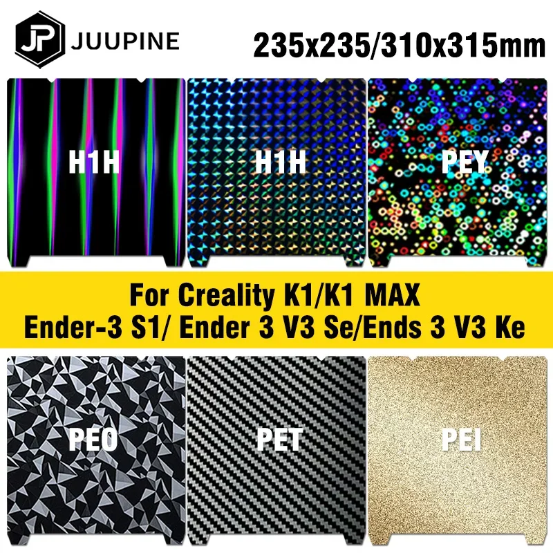 

Для Creality K1 Max Ender 3 V3 Se Ends 3 V3 Ke H1H PEO PEY Creality K1 PEI простыня 235x235 310x315 для Ender 3 S1 Bed
