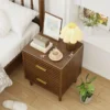 Nightstands , Bedside Table for Bedroom, End Table with 2 Drawers, Mid Century Modern Bed Side Table with Stora 3