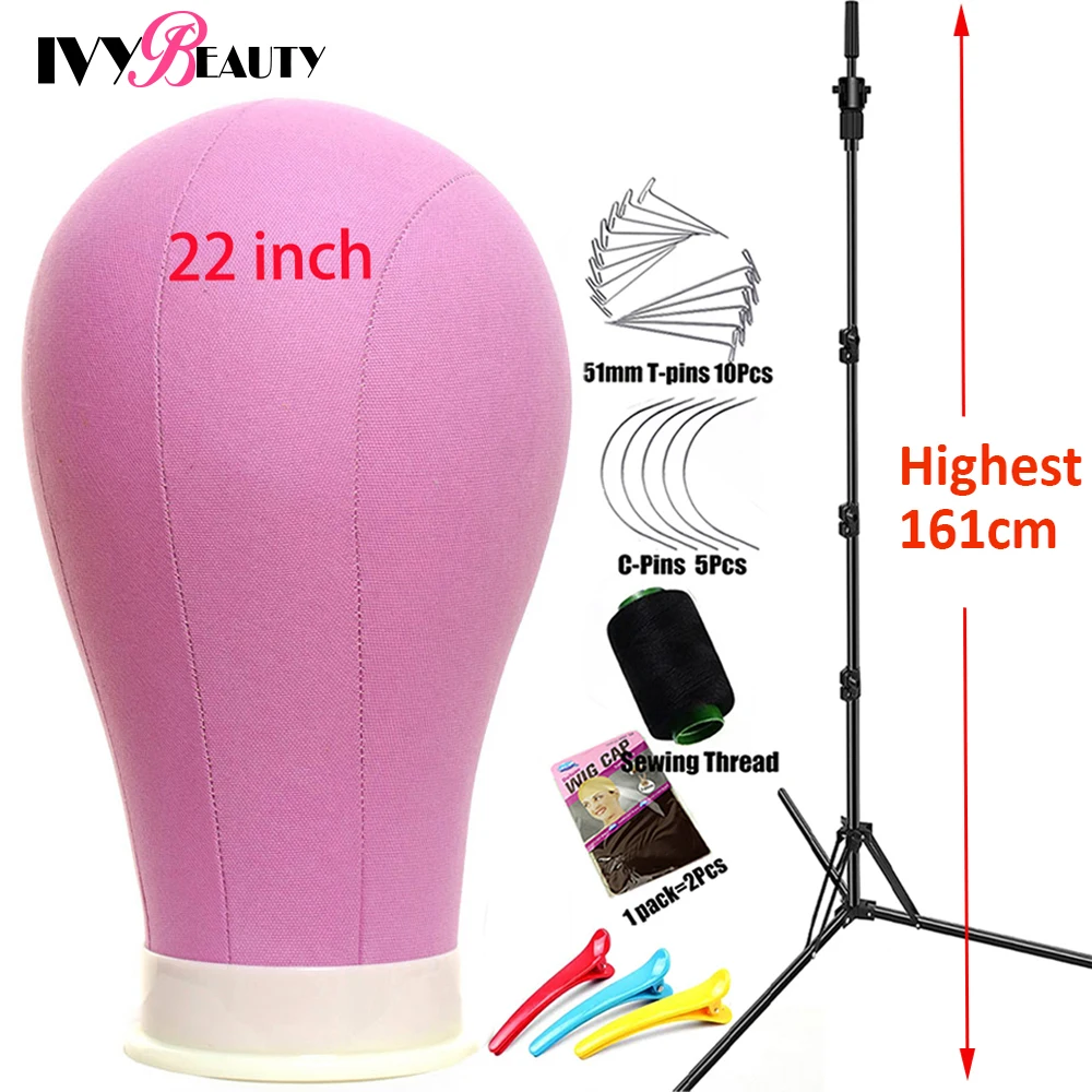 

African Bald Manneqin Head With Stand Adjustable Wig Tripod Stand Canvas Block Mannequin Head For Manikin Head Display Styling
