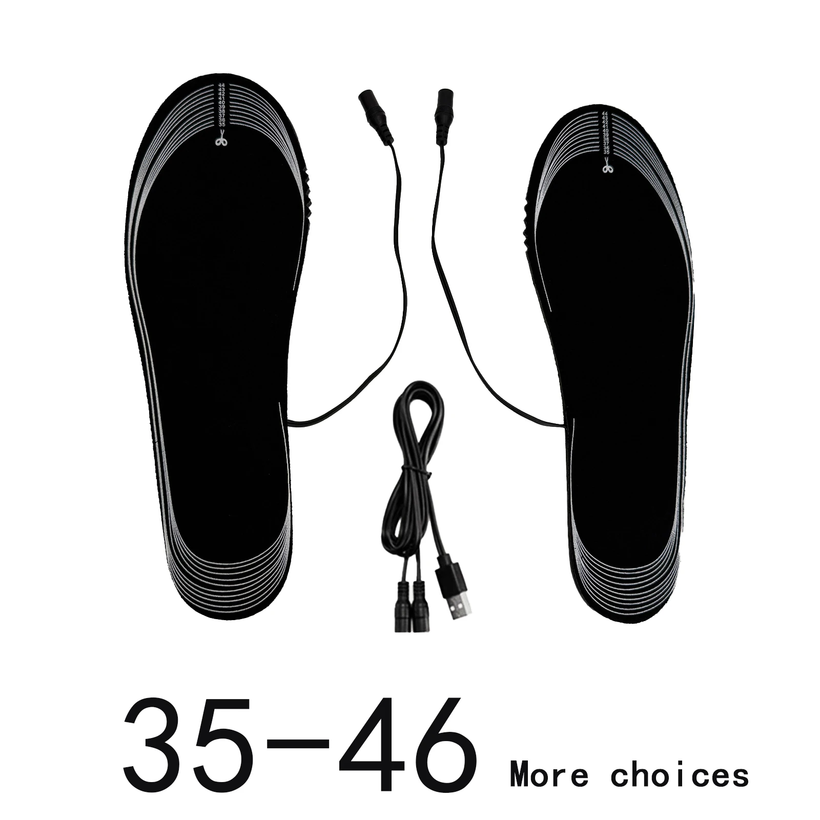 USB Rechargeable Heated Insoles Size 35-46 DIY Customizable Electric Heated Shoes Pad For Outdoor Skiing Winter Foot Warmers