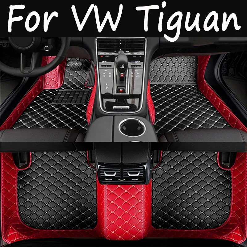 

Car Mats Floor For Volkswagen Tiguan Allspace LWB 2017~2022 7seat Leather Not Computer Box Under The Driver Seat Car Accessories
