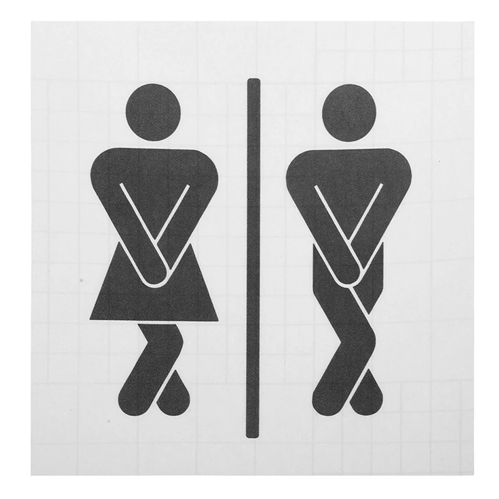 Pvc Restroom Sign For Men And Women Office Toilet Decor Restroom Sign Sticker Home Decor Bathroom Easy To Install
