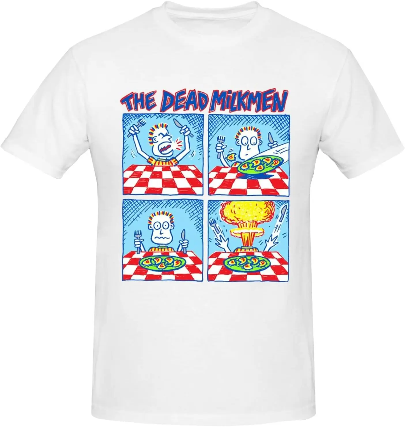 

The Dead Milkmen Men's Short Sleeve Graphic T-Shirts Casual Novelty Cotton Crewneck Tees White Large