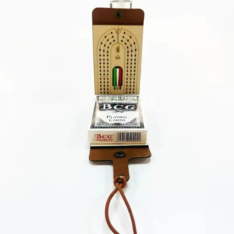 Set da gioco Cribbage con carte da gioco, 6 picchetti, divertente gioco da tavolo per 2-4 giocatori, gioco di carte portatile per adulti e bambini - immagine 4