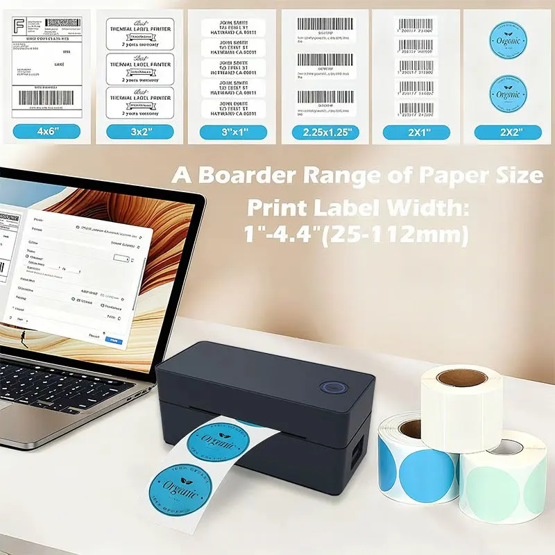 무선 블루투스 열전사 데스크탑 배송 라벨 프린터 4x6 안드로이드 맥 아이폰 윈도우 지원 - 배송 라벨 프린터