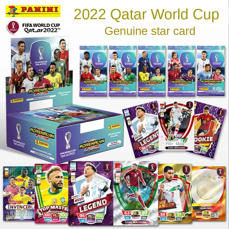 2022 Panini Football Star Card Box Qatar World Cup Soccer Star Collection Messi Ronaldo Calciatore Limited Fan Cards Box Set
