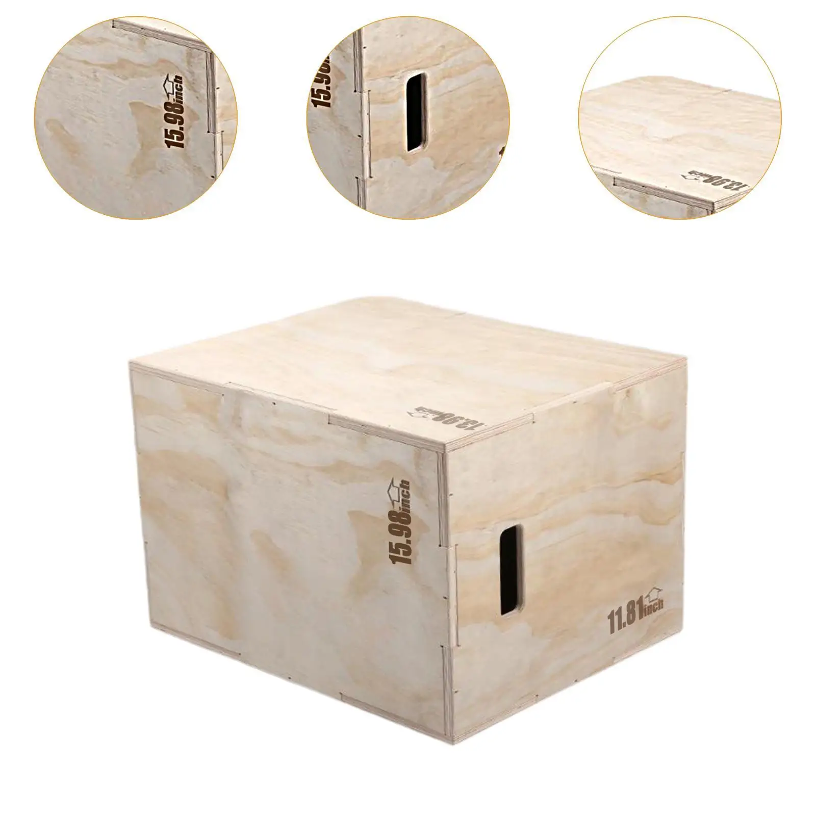 Wooden Plyo Box Exercise Equipment Multipurpose Plyometric Jump Box for Squats Home Gym Conditioning Strength Training Lunges
