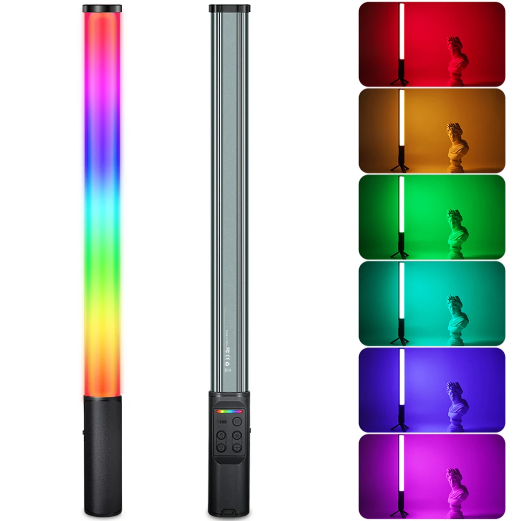 W150RGB 핸드헬드 RGB 라이트 튜브 LED 비디오 라이트 지팡이, 2500-9000K 밝기 조절 필 라이트, 브이로그 라이브 스트리밍 인물 사진