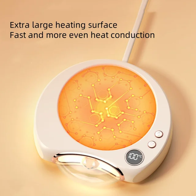 Coffee Cup Heater Cute Cat Electric Heating Coaster 100℃ Constant Temperature Coaster 8 Hours Automatic Shutdown 4