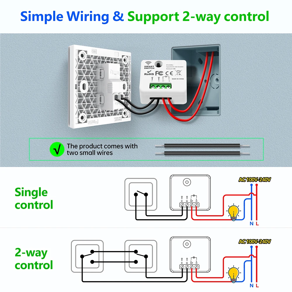 Tomada Inteligente Para Interruptor De Luz Remoto Inalu00e1mbrico