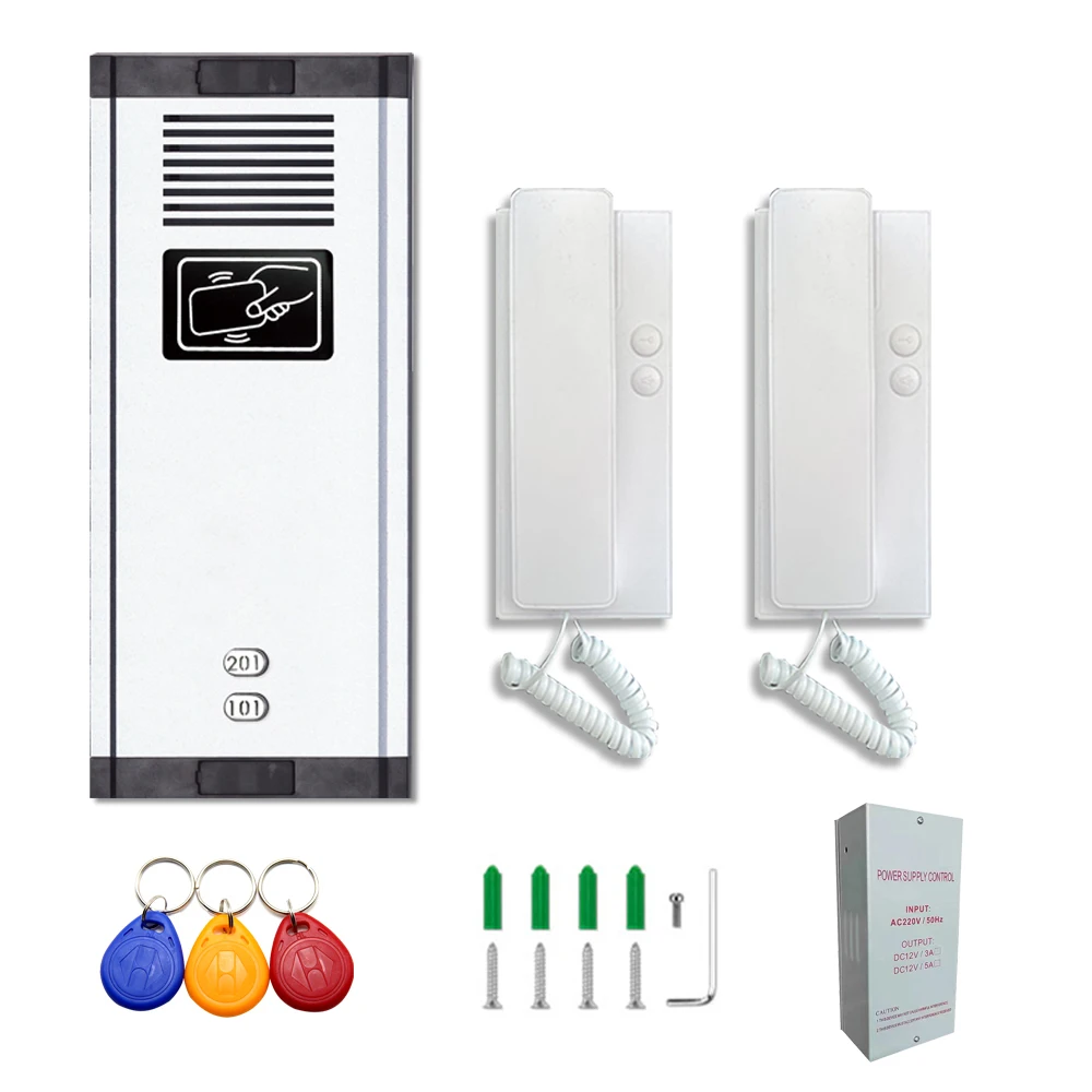 

Non-Visual 2-Family Multi-Building Apartment Building Intercom Family Private Residence 2-Iine Wired Intercom Doorbell Phone