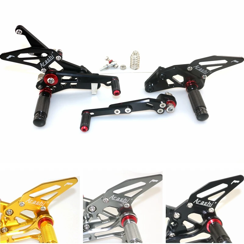 

CNC Aluminum Alloy Motorcycle footrest footpeg pedal foot peg Rearset Rearsets For SUZUKI GSXR1000 2009-2016 Racing Front Pedal