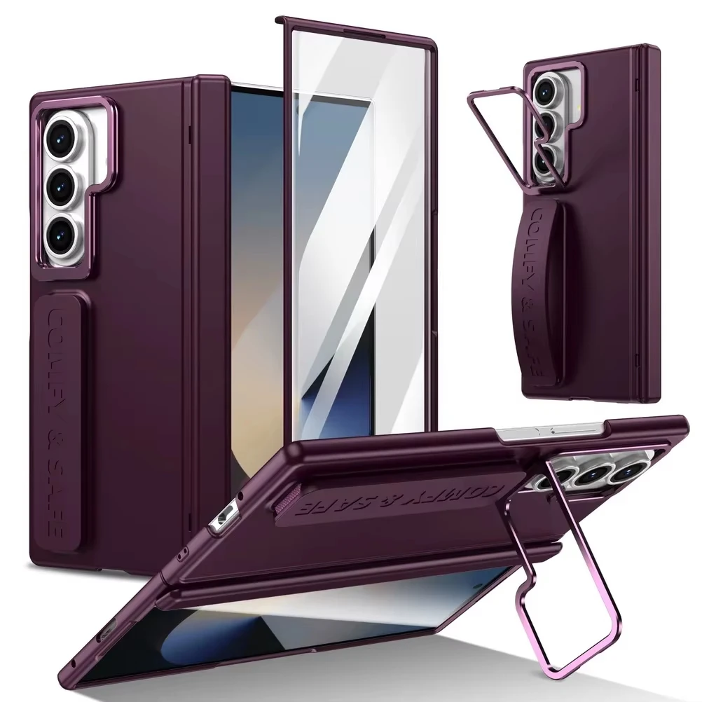 Ultra-Durable Folding Phone Case with Hidden Stand & Wristband - Featuring Rotating Kickstand and Hinge Protection