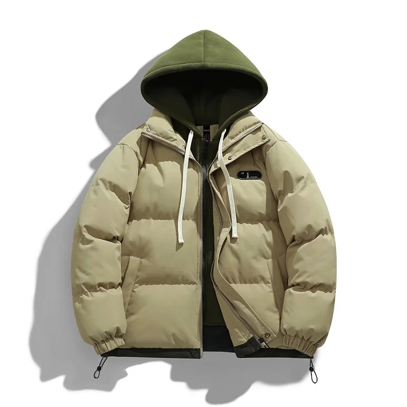 

Men Hooded Thick Warm Colorful Bubble Coat Winter Jacket 2024 Mens Streetwear Hip Hop Parka Korean Black Clothes Puffer Jackets