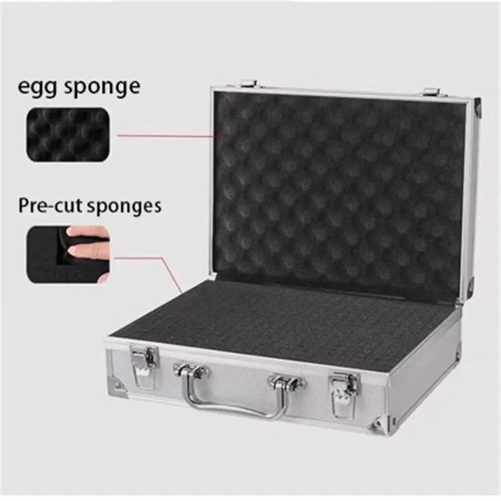 30x17x8cm Aluminum Tool Box with Sponge Lining Handheld Impact Resistant Tool Case Portable Instrument Box Storage Case 5
