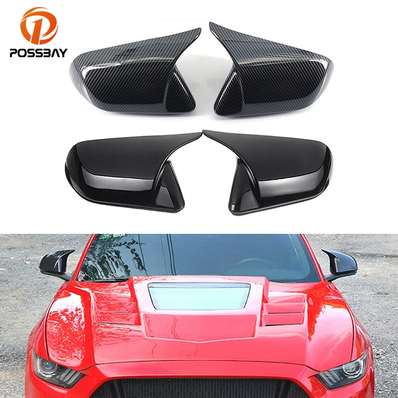 

1Pair Horn Style Rearview Side Rearview Mirror Cover Caps Accessories for Ford Mustang 2015 2016 2017 2018 2019 2020 2021 2022