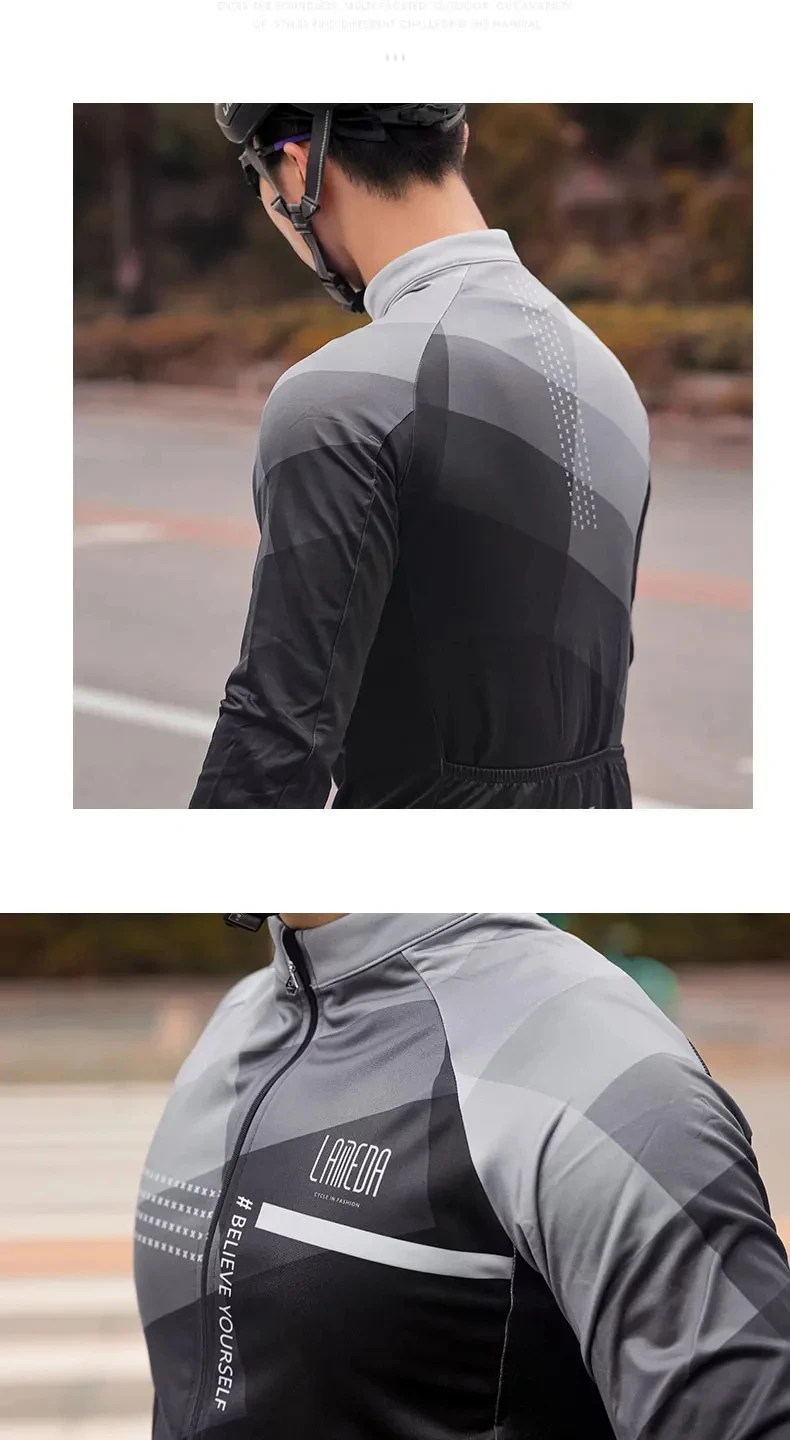 Description Picture 3 of itemLAMEDA Men's Biker Jacket Autumn Winter Cut Wind for Cycling Long Fleece Sleeve Cycling Mountain Bike Warm Men's Jacket