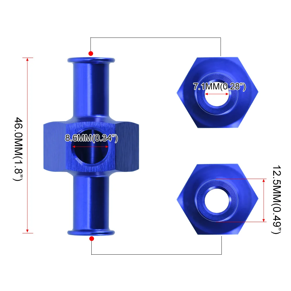 FUEL NITROUS PRESSURE GAUGE T UNIVERSAL ADAPTER 3/8" HOSE WITH 1/8" NPT TEE PORT WLR-SL4050-06-011