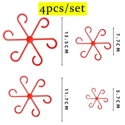 Indoor Plant Support Frame - Adjustable Flower and Climbing Houseplant Holder - 10 sets (40pcs) (Red)