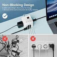 1 7-in-1 EU power strip, power strip surge protector, 1.5m extension cord,3 AC outlets 3 USB 1 Type-C, timed off desktop chargin - Image 5