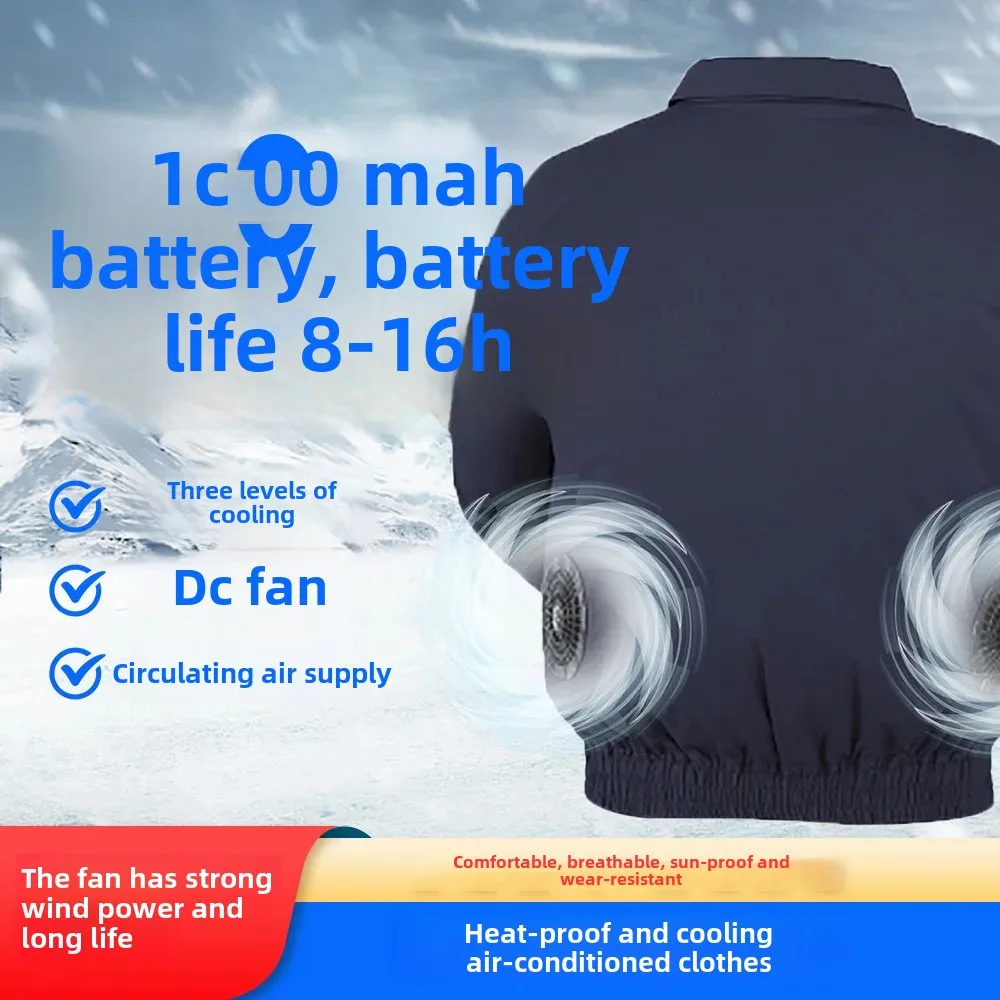 New Denim Labor Protection Suit For Men Summer Cooling Air Conditioning Top Electric Welding Decreased Temperature Working Unifo