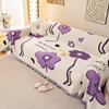 Flower pattern Chenille sofa cover, anti cat scratch sofa towel, all-season universal sofa furniture protection cloth, bedroom, 4