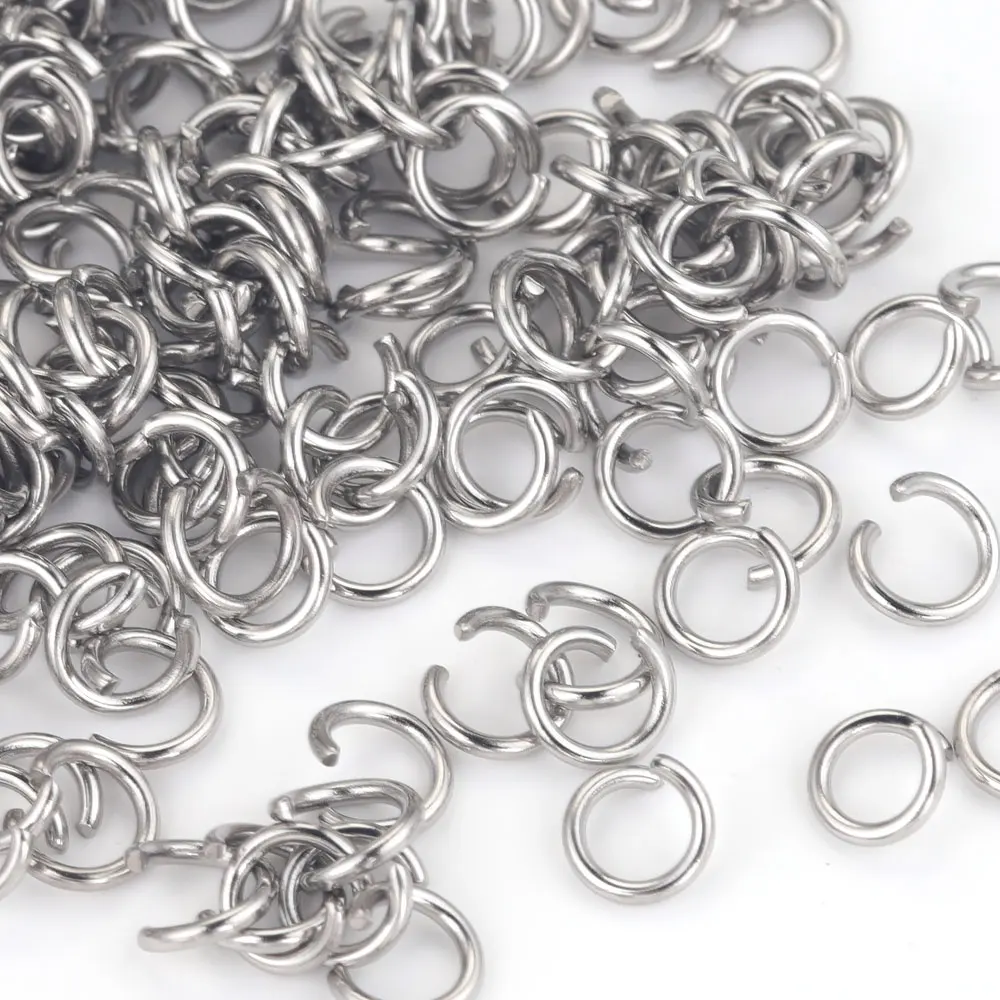 100 Anelli Di Salto Aperti In Acciaio Inox 304 Per Bigiotteria E Fai-da-te - 8 Mm X 1 Mm - Colore Argento, Ipoallergenici - 2