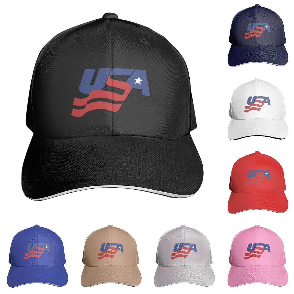 

USA Baseball Cap Adjustable Print Dad Hat Sport Hiking All Seasons Snapback Hats for Men Women Adult Youth American Trucker Caps