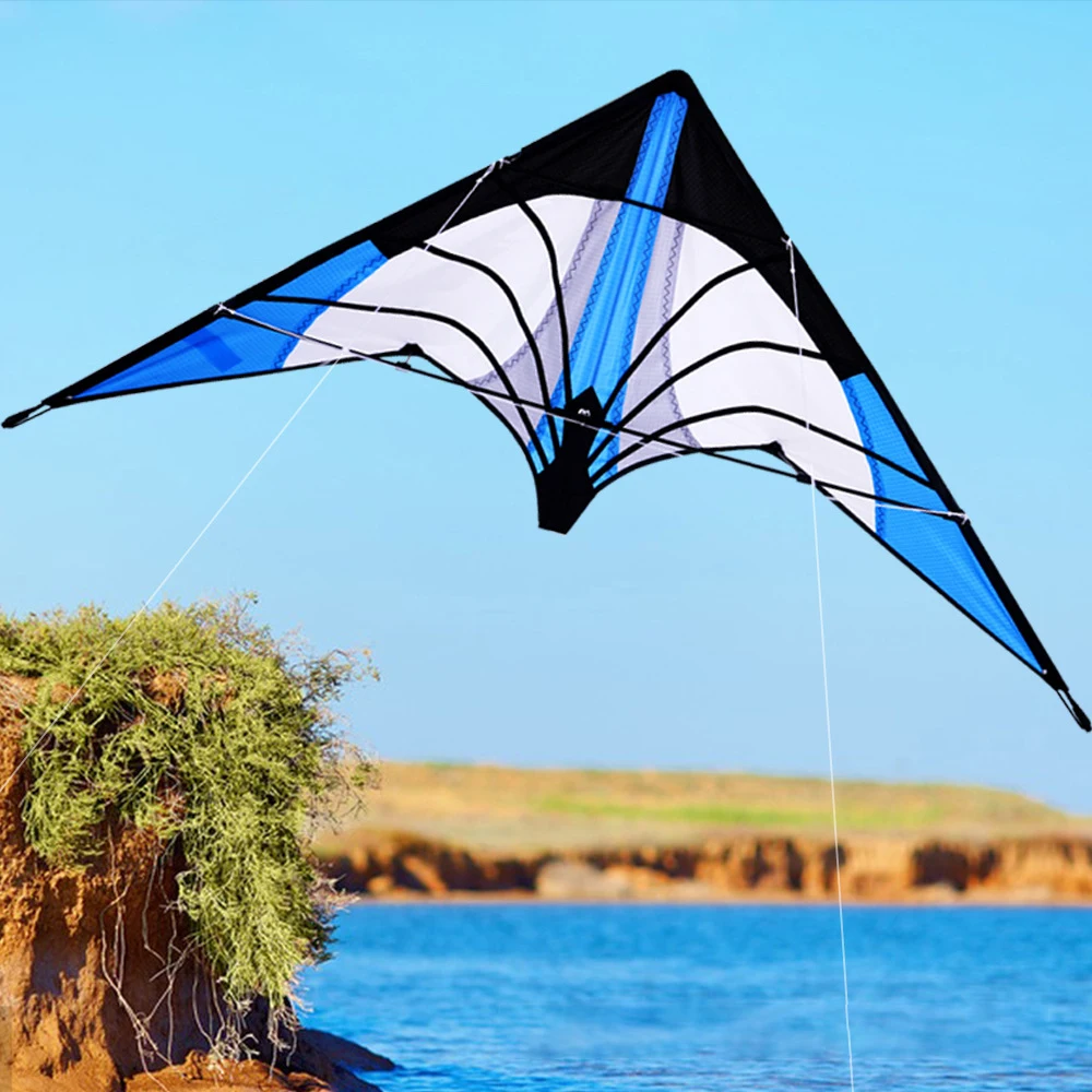 Professional Dual Line Stunt Kite 48 Inch Blue Good Flying Large Delta Kite DIY Toy Multi Style 30m Kite Line Friend Game 5