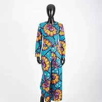 2024 Autumn African Women Suit AFRIPRIDE Private Custom Full Sleeve Short Top+wide Leg Ankle-length Pant Wax Cotton A722639 2