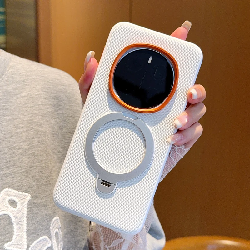 Solid Color Rotating Magnetic Stand Anti-Drop & Anti-Fingerprint Phone Case