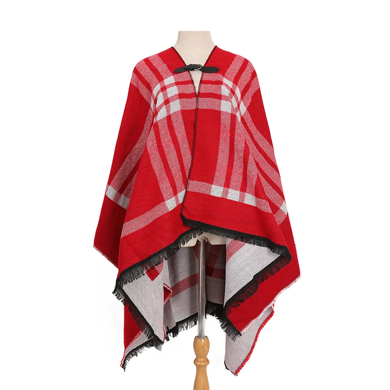 

Autumn Winter New Style Imitation Cardigan Mohair Tassel Women Fashion Street Poncho Lady Capes Red Cloaks